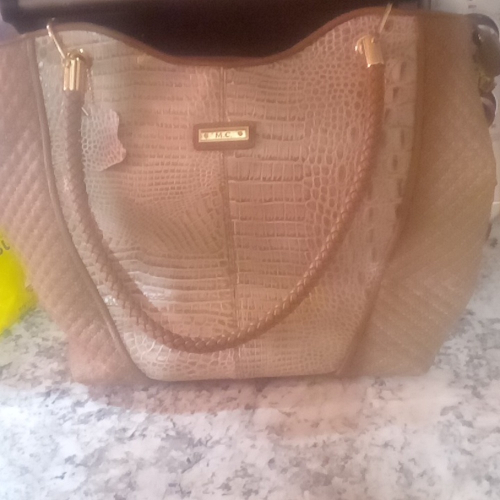Mc purse tan crocodile skin